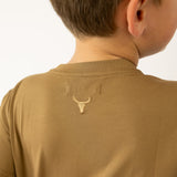 LIMITED EDITION Embroidered Tee - Kids - DUST BROWN-Little Windmill Clothing Co