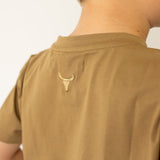 LIMITED EDITION Embroidered Tee - Kids - DUST BROWN-Little Windmill Clothing Co