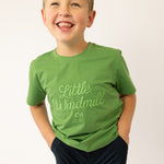 LIMITED EDITION Embroidered Tee - Kids - MOSS GREEN-Little Windmill Clothing Co