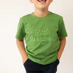 LIMITED EDITION Embroidered Tee - Kids - MOSS GREEN-Little Windmill Clothing Co