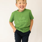 LIMITED EDITION Embroidered Tee - Kids - MOSS GREEN-Little Windmill Clothing Co