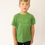 LIMITED EDITION Embroidered Tee - Kids - MOSS GREEN-Little Windmill Clothing Co