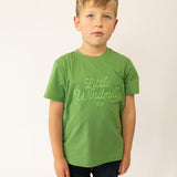 LIMITED EDITION Embroidered Tee - Kids - MOSS GREEN-Little Windmill Clothing Co