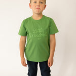 LIMITED EDITION Embroidered Tee - Kids - MOSS GREEN-Little Windmill Clothing Co