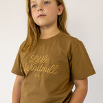 LIMITED EDITION Embroidered Tee - Kids - DUST BROWN-Little Windmill Clothing Co
