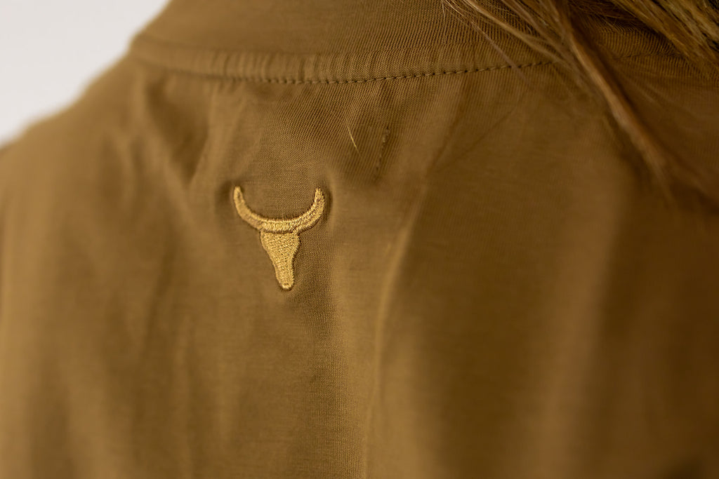 LIMITED EDITION Embroidered Tee - Kids - DUST BROWN-Little Windmill Clothing Co
