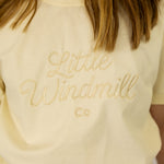 LIMITED EDITION Embroidered Tee - Kids - CREAM-Little Windmill Clothing Co
