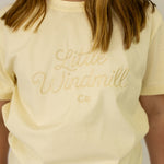 LIMITED EDITION Embroidered Tee - Kids - CREAM-Little Windmill Clothing Co