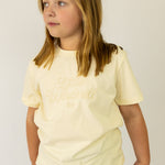 LIMITED EDITION Embroidered Tee - Kids - CREAM-Little Windmill Clothing Co