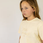 LIMITED EDITION Embroidered Tee - Kids - CREAM-Little Windmill Clothing Co