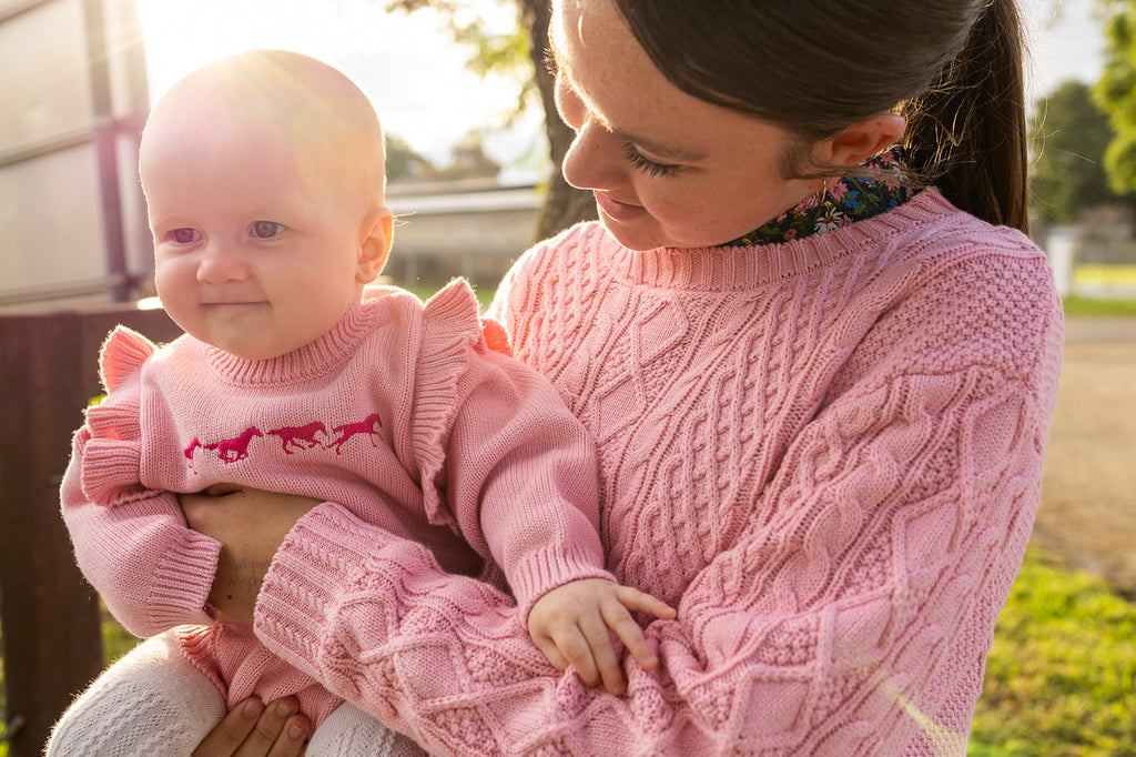 "Harmony" Baby Pink Cotton Knit Romper-Little Windmill Clothing Co