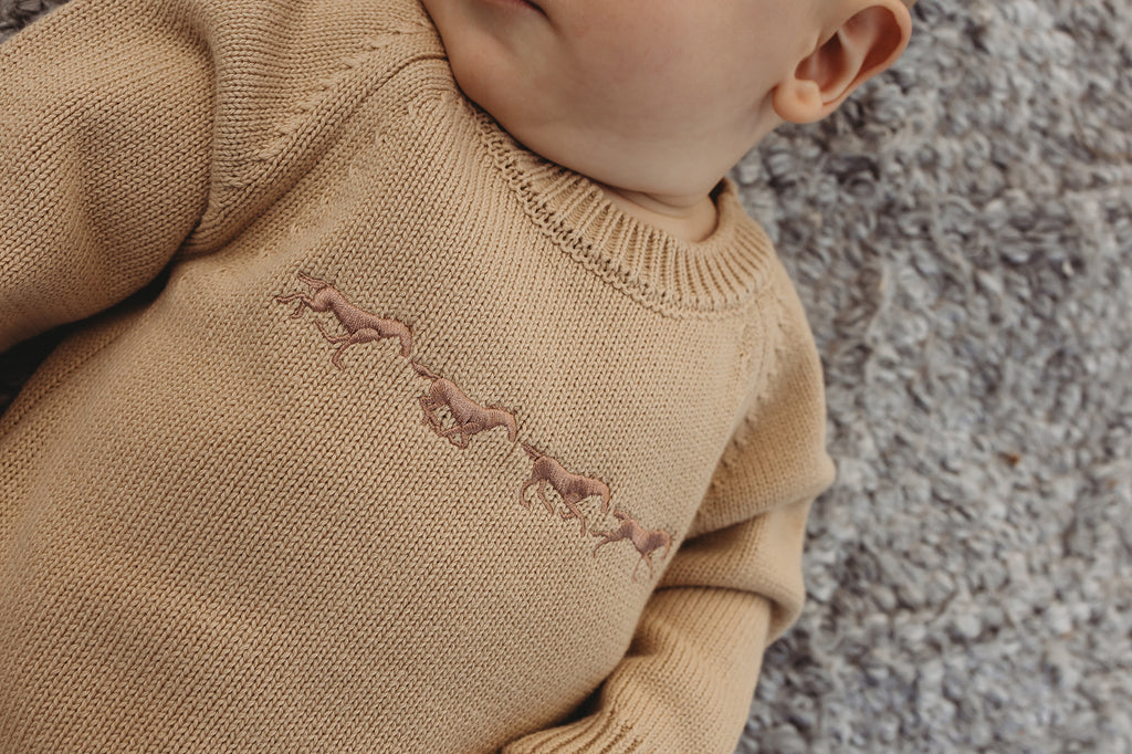 "Dale" Butter Cream Cotton Knit Romper-Little Windmill Clothing Co