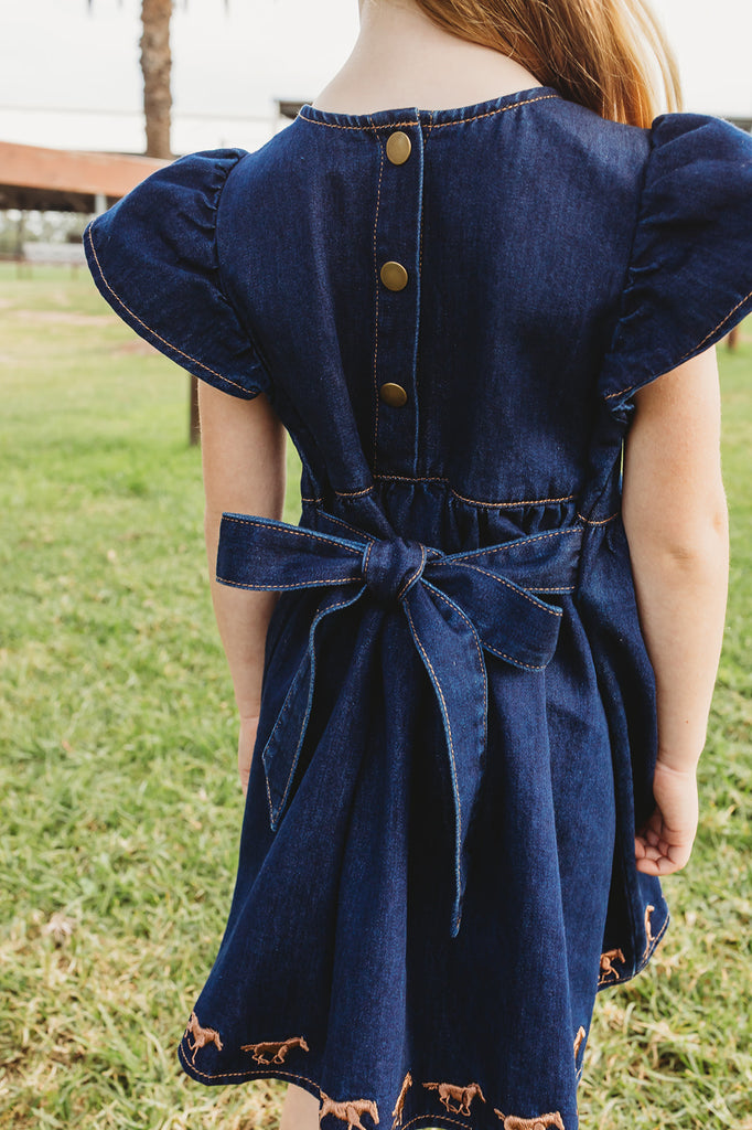 "Dekota" Dark Horse Denim Dress-Little Windmill Clothing Co