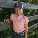 "Keira" Baby Pink Ruffle Polo-Little Windmill Clothing Co