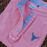"Keira" Baby Pink Ruffle Polo-Little Windmill Clothing Co