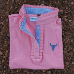 "Kiki Baby" Baby Pink Polo Romper-Little Windmill Clothing Co