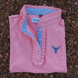 "Kiki Baby" Baby Pink Polo Romper-Little Windmill Clothing Co