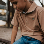 "Clayton" Caramel Boy's Polo-Little Windmill Clothing Co