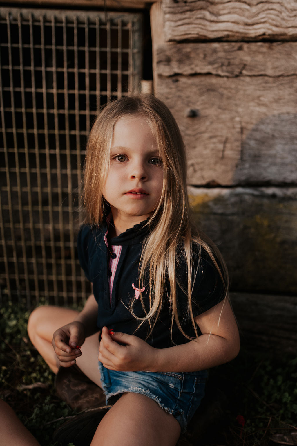 "Leah" Classic Navy Ruffle Polo-Little Windmill Clothing Co