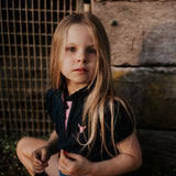 "Leah" Classic Navy Ruffle Polo-Little Windmill Clothing Co