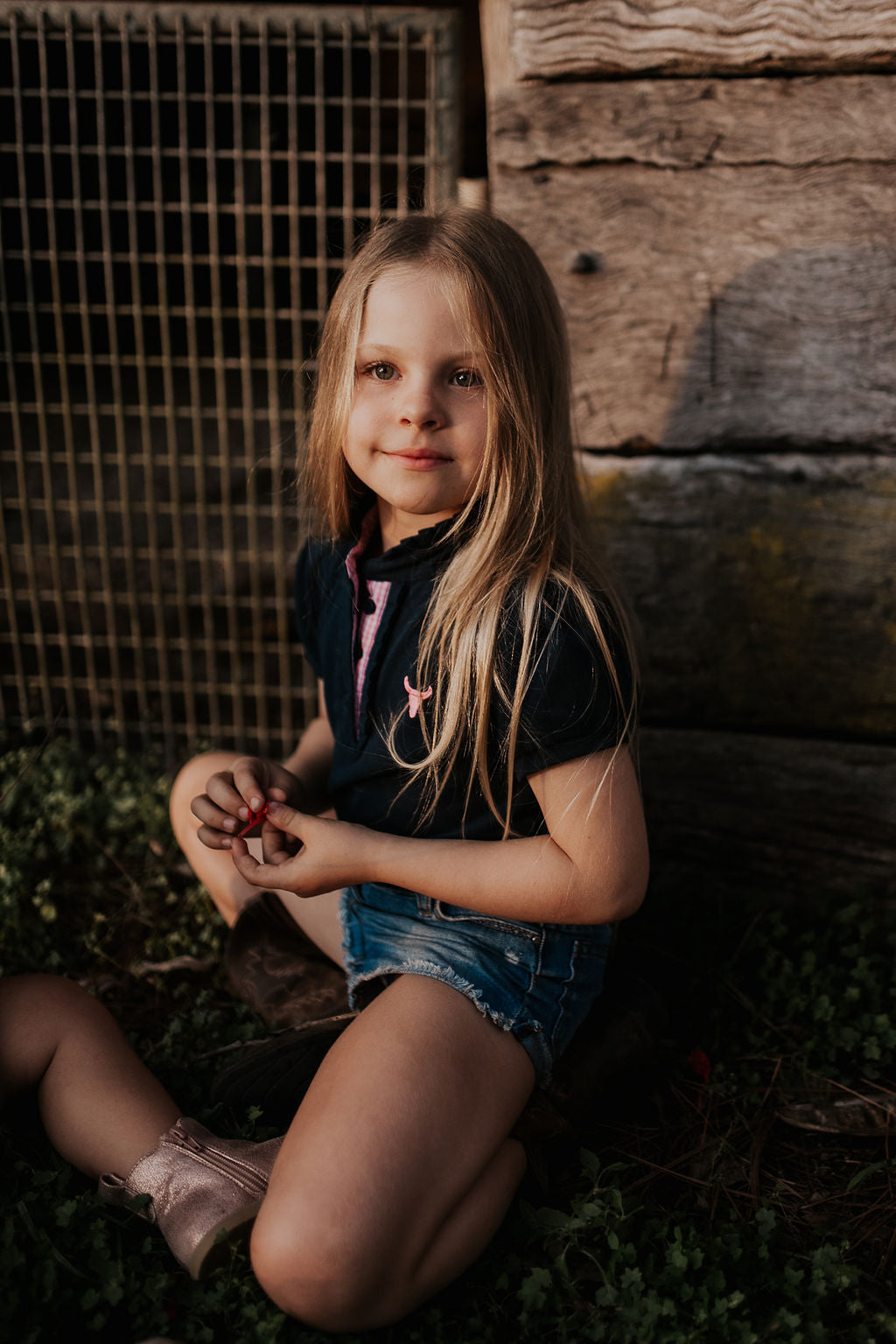 "Leah" Classic Navy Ruffle Polo-Little Windmill Clothing Co