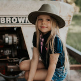 "Leah" Classic Navy Ruffle Polo-Little Windmill Clothing Co