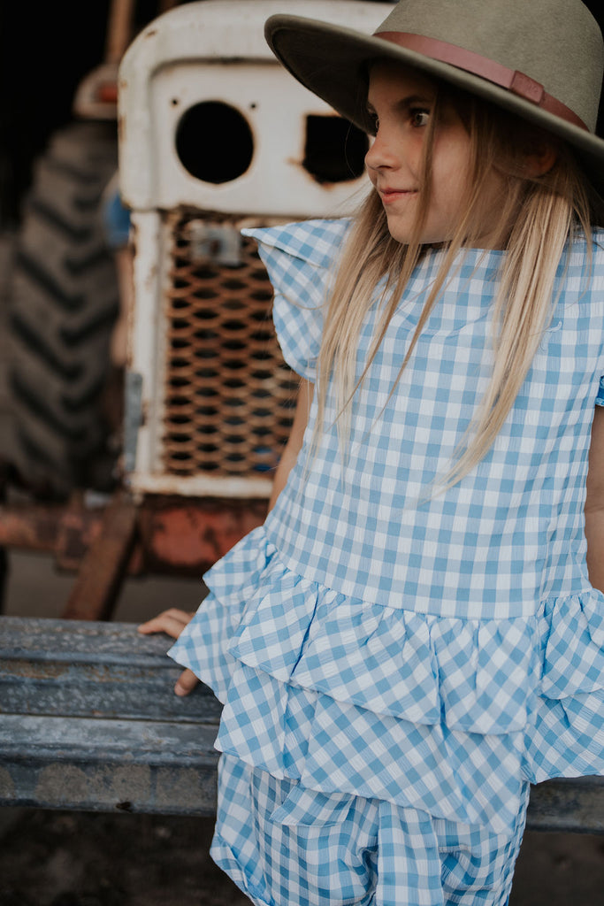 "Amelia" Gingham Crunch Set-Little Windmill Clothing Co