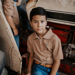 "Clayton" Caramel Boy's Polo-Little Windmill Clothing Co