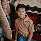 "Clayton" Caramel Boy's Polo-Little Windmill Clothing Co