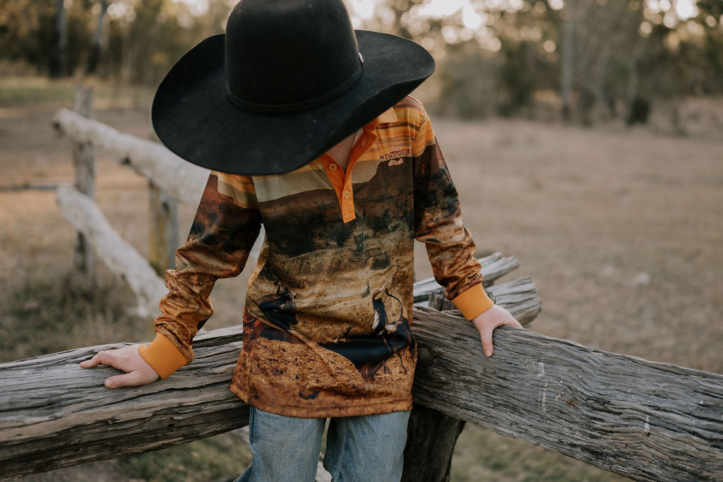 "The Muster" Sunrise Fishing Long Sleeve Shirt-Little Windmill Clothing Co