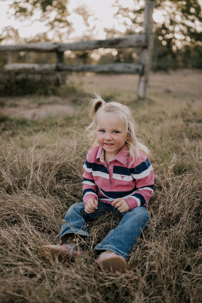 "Serena" Navy Pop Cotton Contrast Jersey-Little Windmill Clothing Co