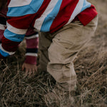 Little Windmill Corduroy Trousers flat lay showing full corduroy design and cut