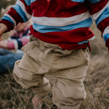 Little Windmill Corduroy Trousers fabric close-up showing quality cord texture and rich colour