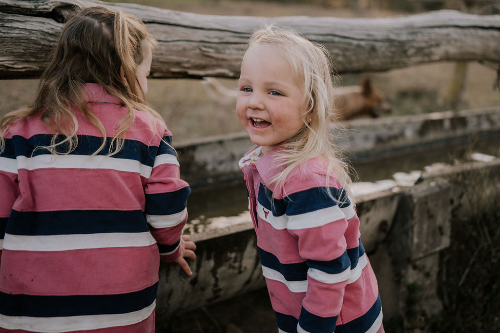 "Serena" Navy Pop Cotton Contrast Jersey-Little Windmill Clothing Co