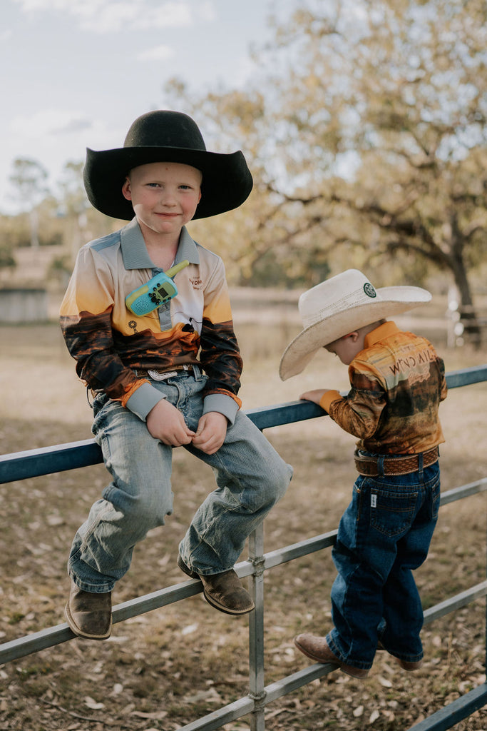 "The Cattle Load" Chopper Fishing Long Sleeve Shirt-Little Windmill Clothing Co