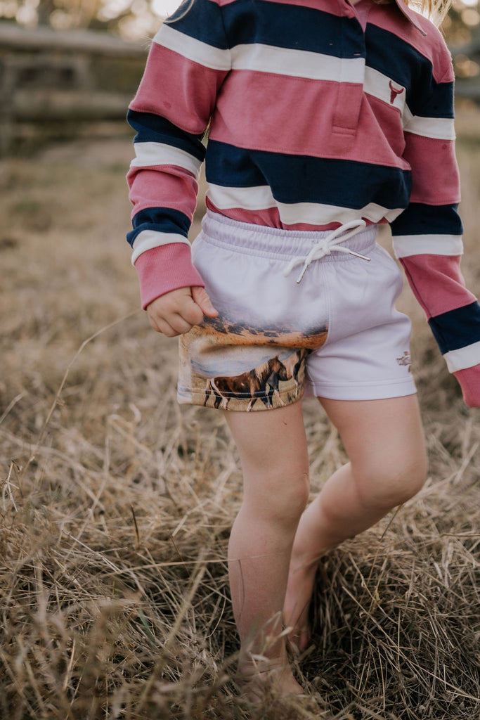 "Serena" Navy Pop Cotton Contrast Jersey-Little Windmill Clothing Co