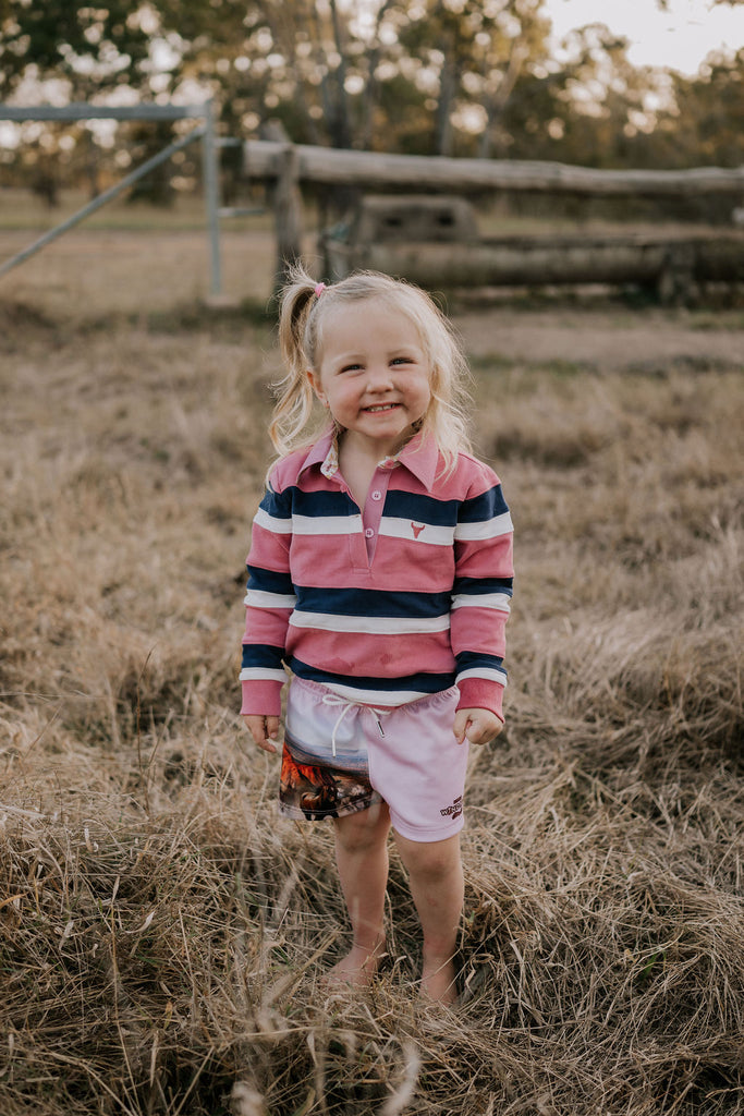 "Serena" Navy Pop Cotton Contrast Jersey-Little Windmill Clothing Co