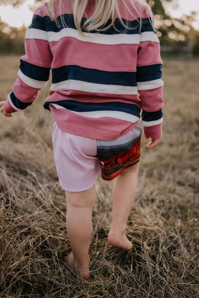 "Pink Sunrise" Shorts-Little Windmill Clothing Co