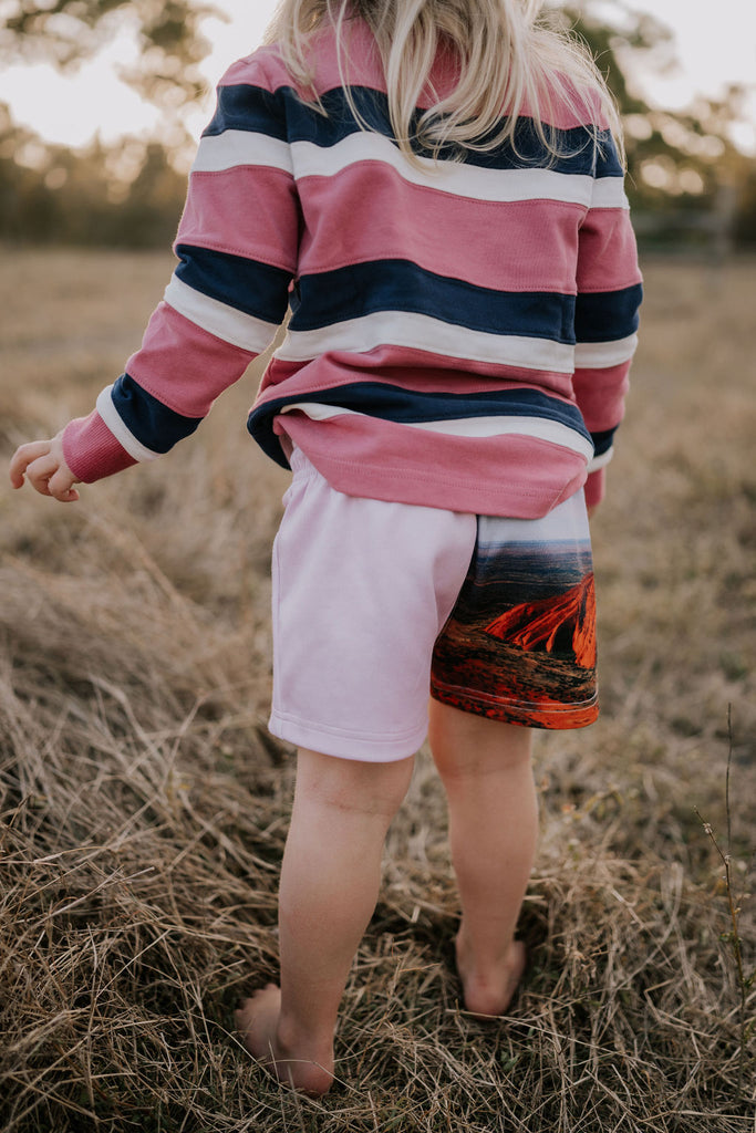 "Pink Sunrise" Shorts-Little Windmill Clothing Co