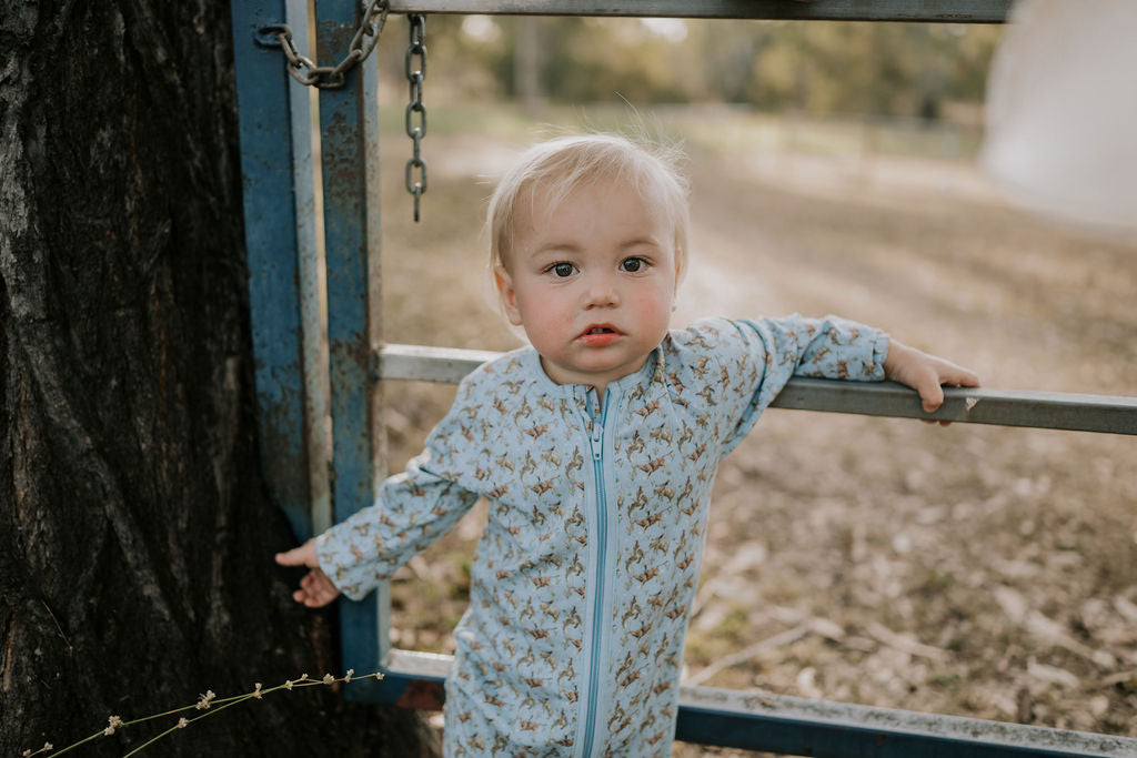 Bucking Bull Jersey Cotton Onesie-Little Windmill Clothing Co