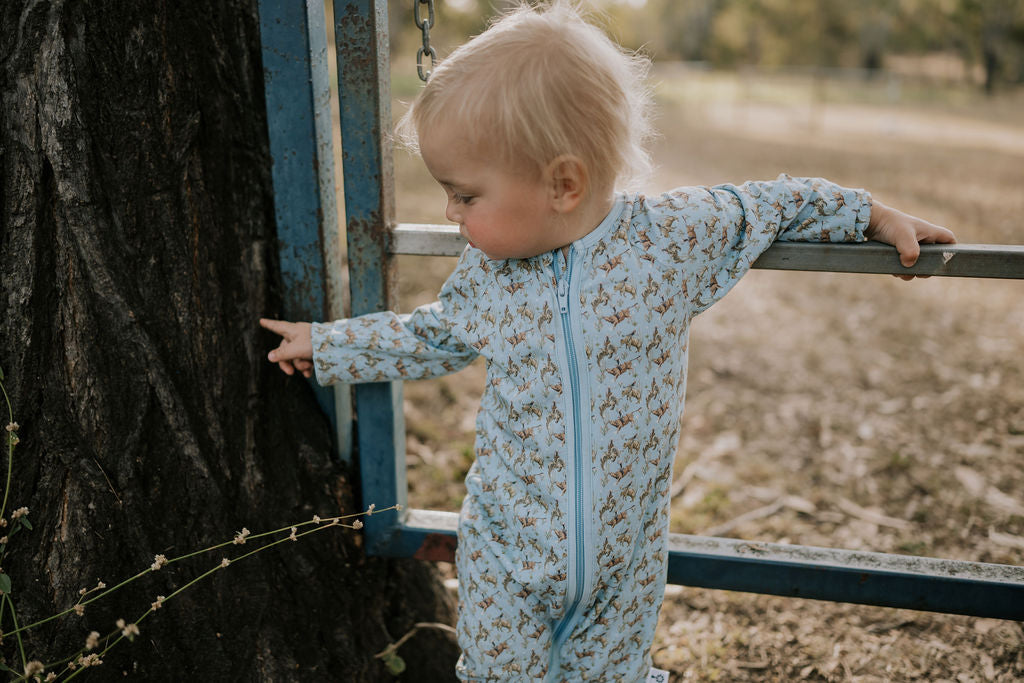 Bucking Bull Jersey Cotton Onesie-Little Windmill Clothing Co