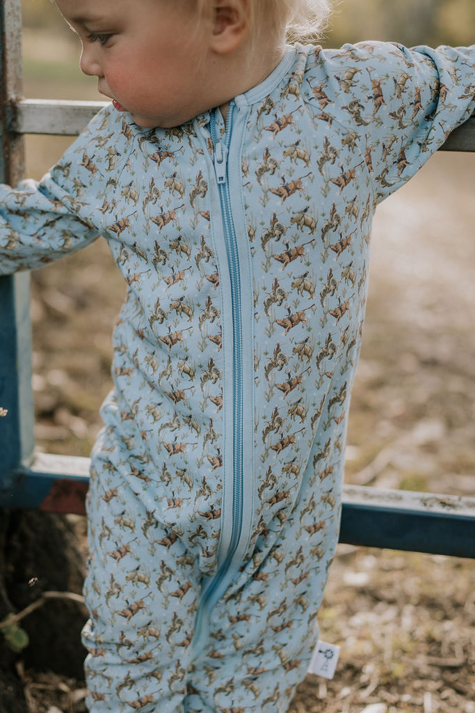 Bucking Bull Jersey Cotton Onesie-Little Windmill Clothing Co