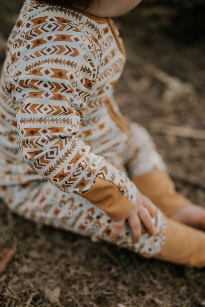 Aztec Jersey Cotton Onesie-Little Windmill Clothing Co