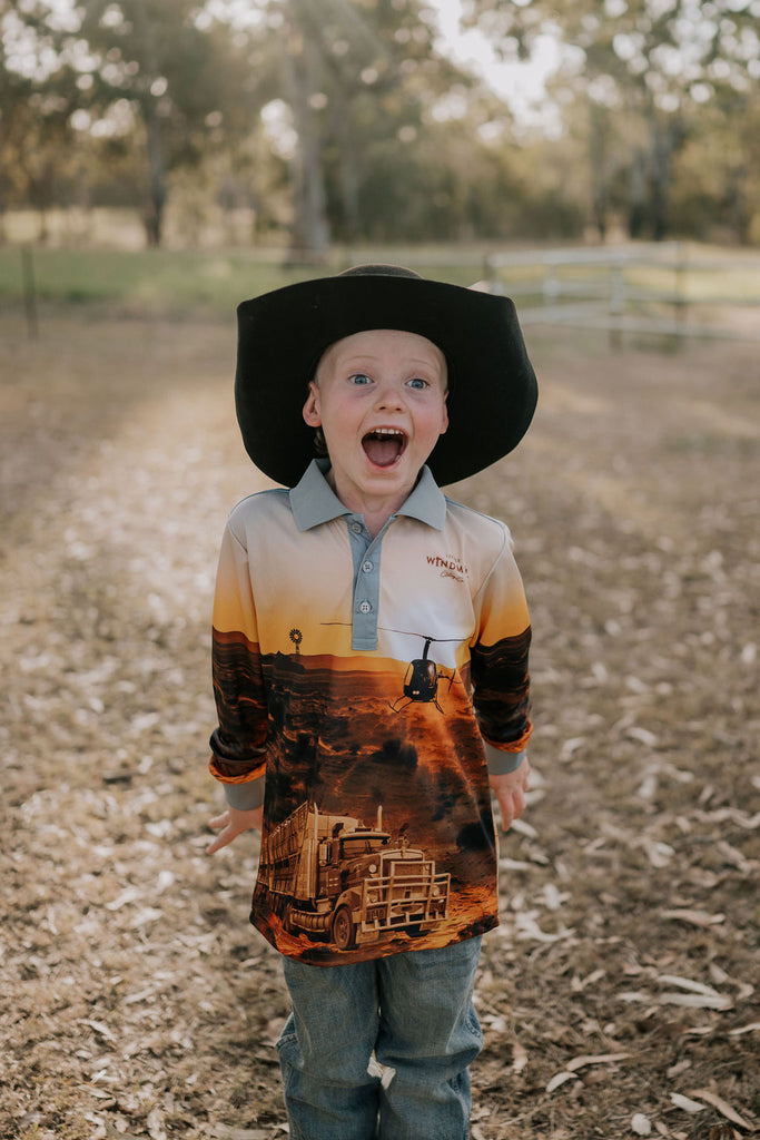 "The Cattle Load" Chopper Fishing Long Sleeve Shirt-Little Windmill Clothing Co