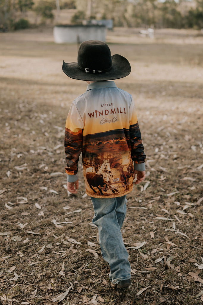 "The Cattle Load" Chopper Fishing Long Sleeve Shirt-Little Windmill Clothing Co