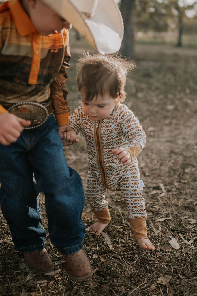 Aztec Jersey Cotton Onesie-Little Windmill Clothing Co