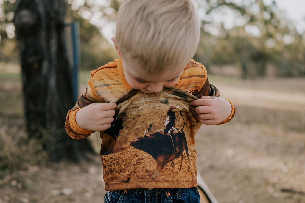 "The Muster" Sunrise Fishing Long Sleeve Shirt-Little Windmill Clothing Co