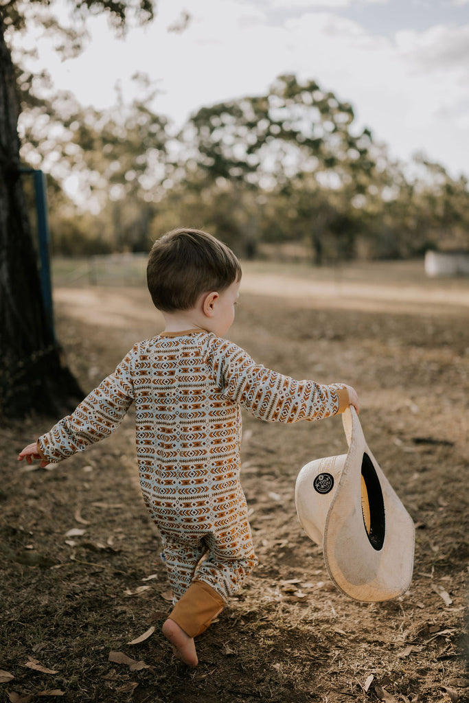 Aztec Jersey Cotton Onesie-Little Windmill Clothing Co