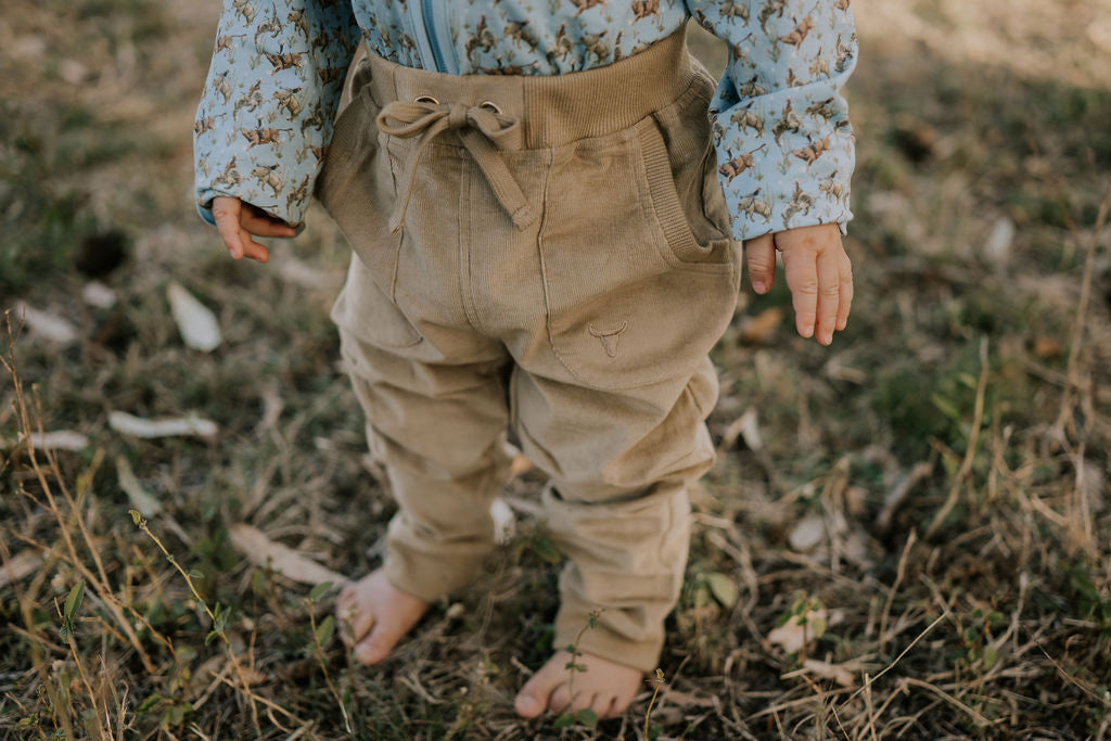 Little Windmill Corduroy Trousers front view showing classic corduroy fabric in country style