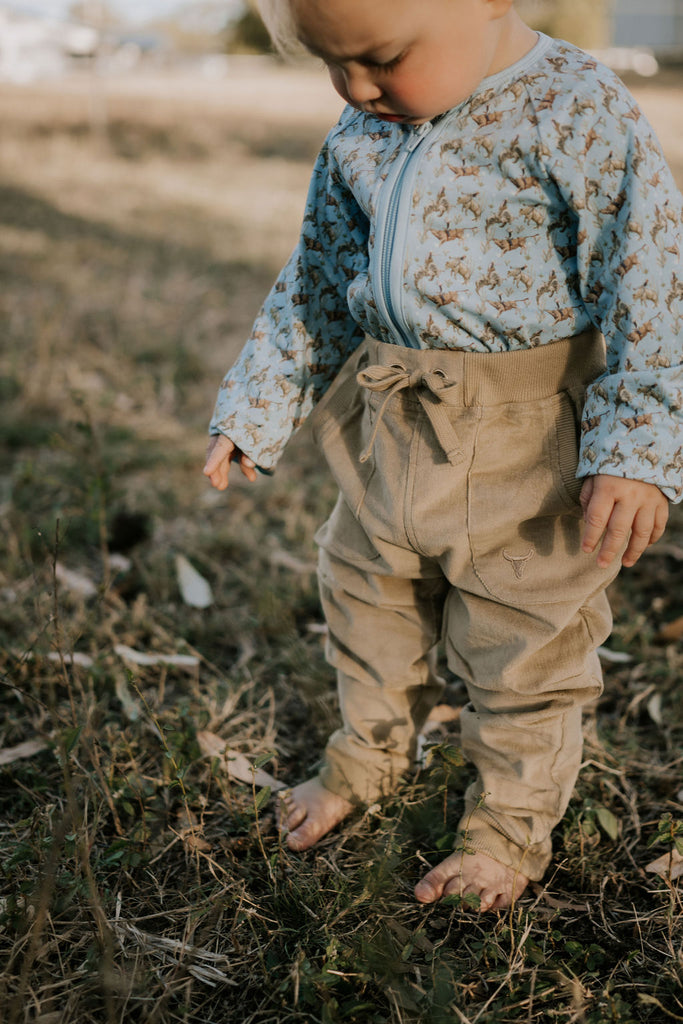 Bucking Bull Jersey Cotton Onesie-Little Windmill Clothing Co